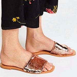 NEW TORY BURCH CARTER SEQUIN SLIDE SANDAL